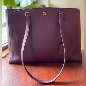 Tory Burch Large Triple Compartment Tote - Burgundy